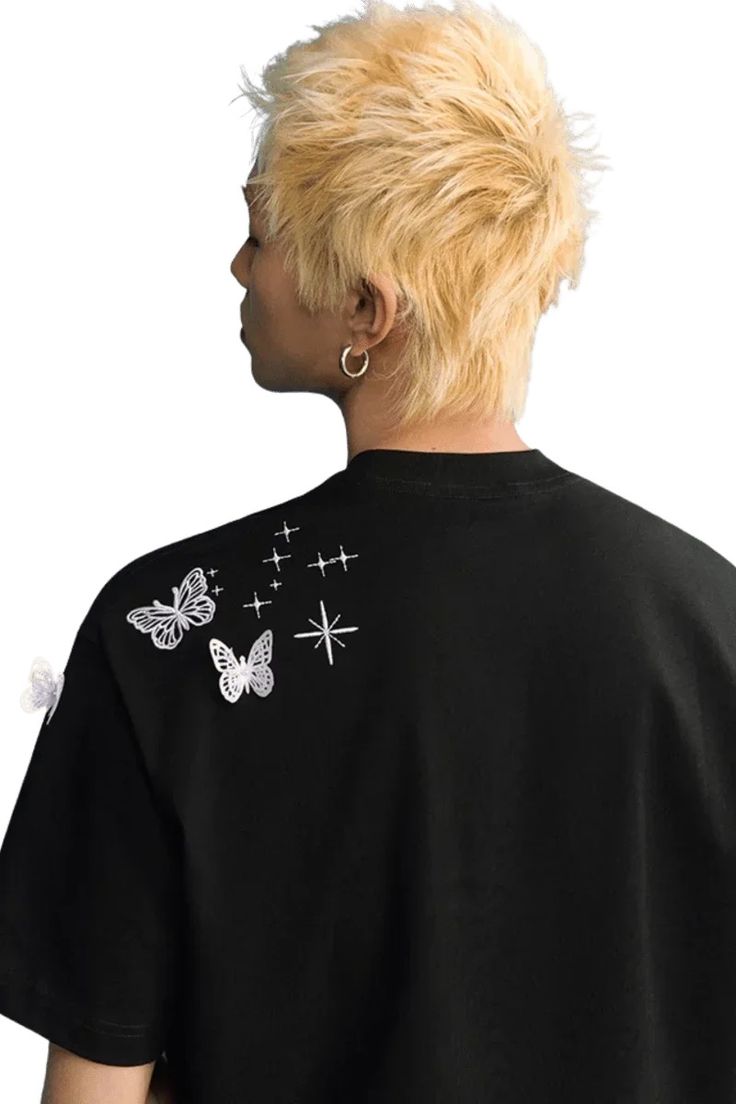 MEDM Vine butterfly Embroidered AND 3D Logo Tee