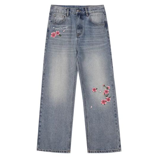 MEDM Denim Baggy Japan flowers jeans