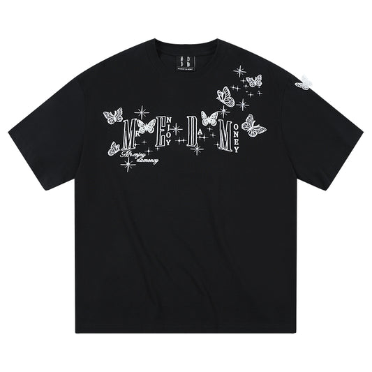 MEDM Vine butterfly Embroidered AND 3D Logo Tee