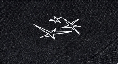 MEDM Stunner Bear Star Embroidered Baggy Jeans
