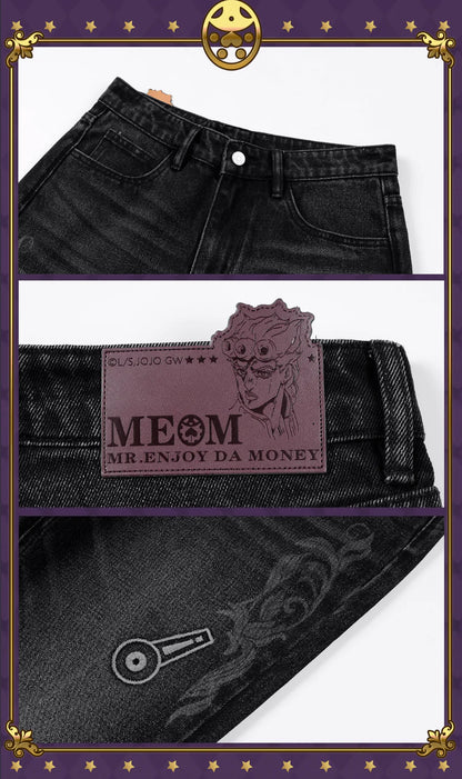 MEDM × JOJO Icon Embroidery Washed Distressed Jeans