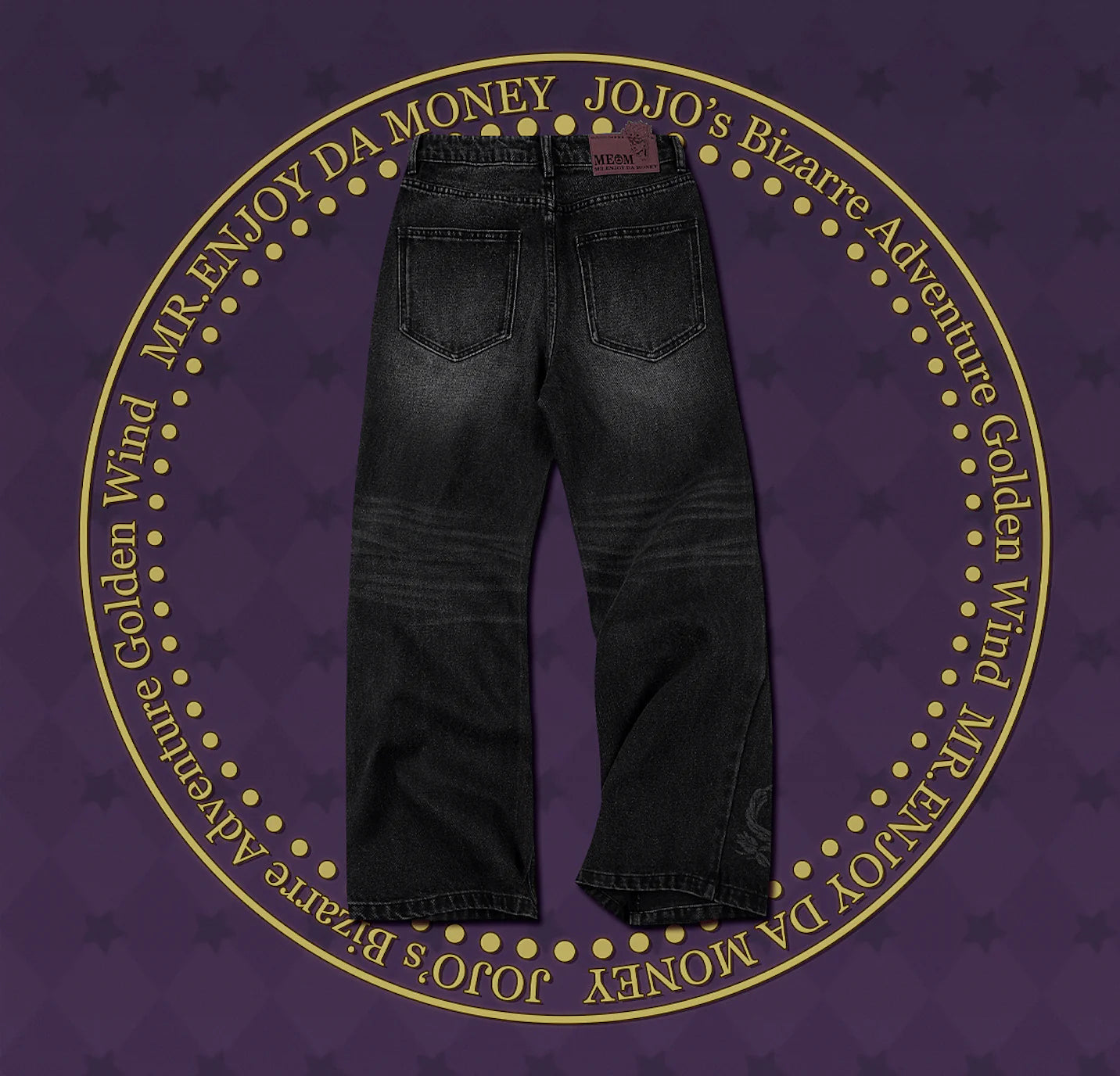 MEDM × JOJO Icon Embroidery Washed Distressed Jeans