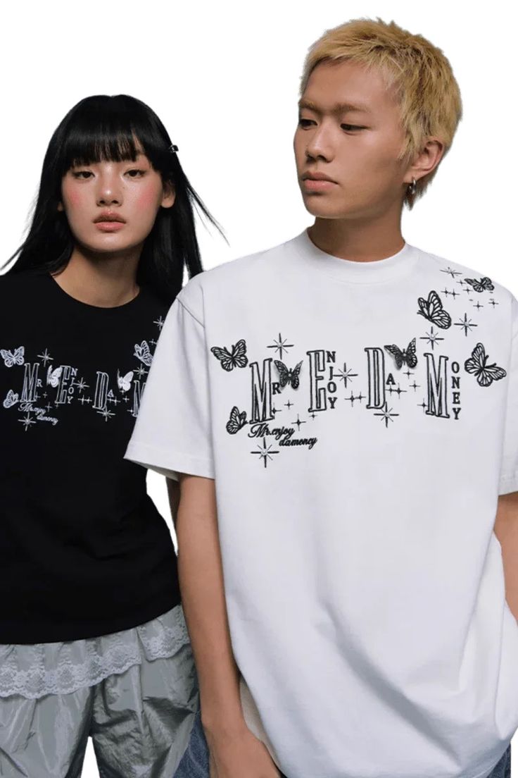 MEDM Vine butterfly Embroidered AND 3D Logo Tee
