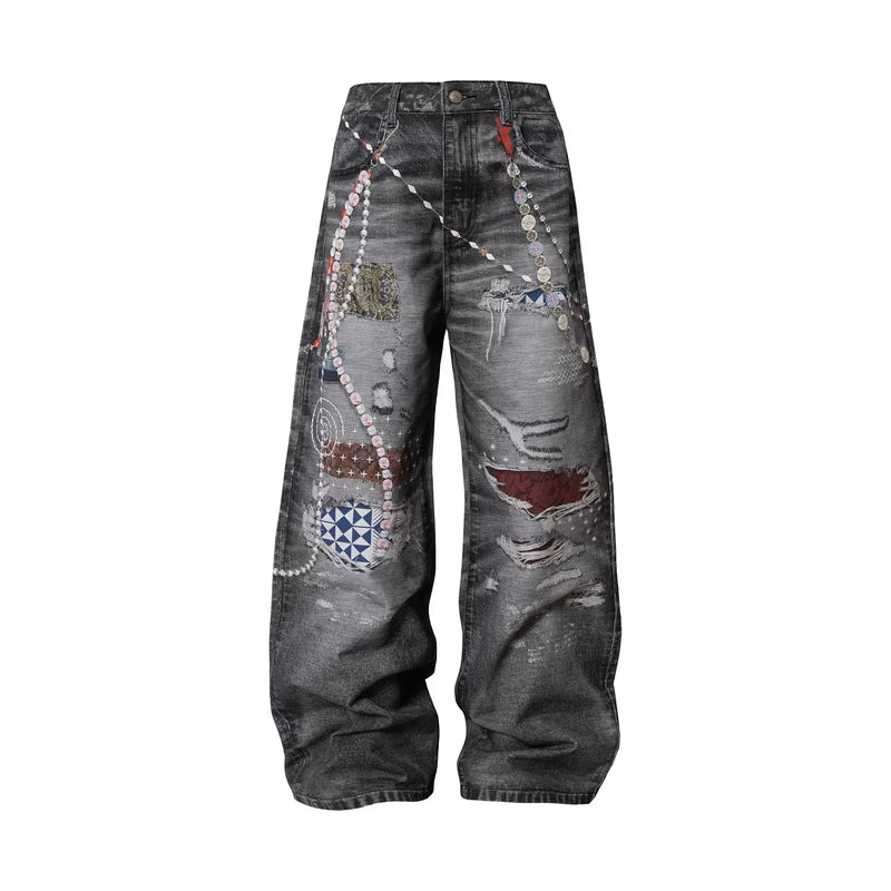MEDM Chain Digital 3D Printed Baggy Jeans