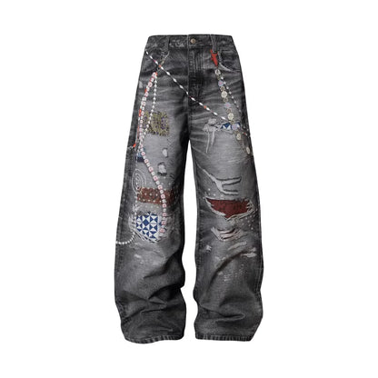MEDM Chain Digital 3D Printed Baggy Jeans