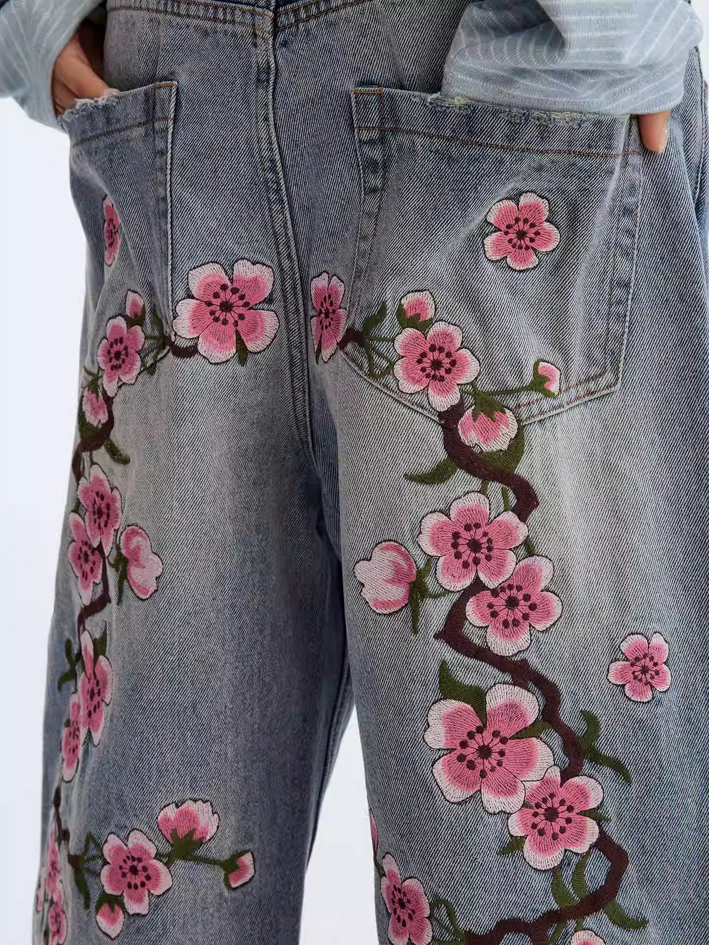 MEDM Denim Baggy Japan flowers jeans