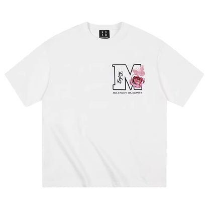 MEDM  Embroidered FLOWERS Tee