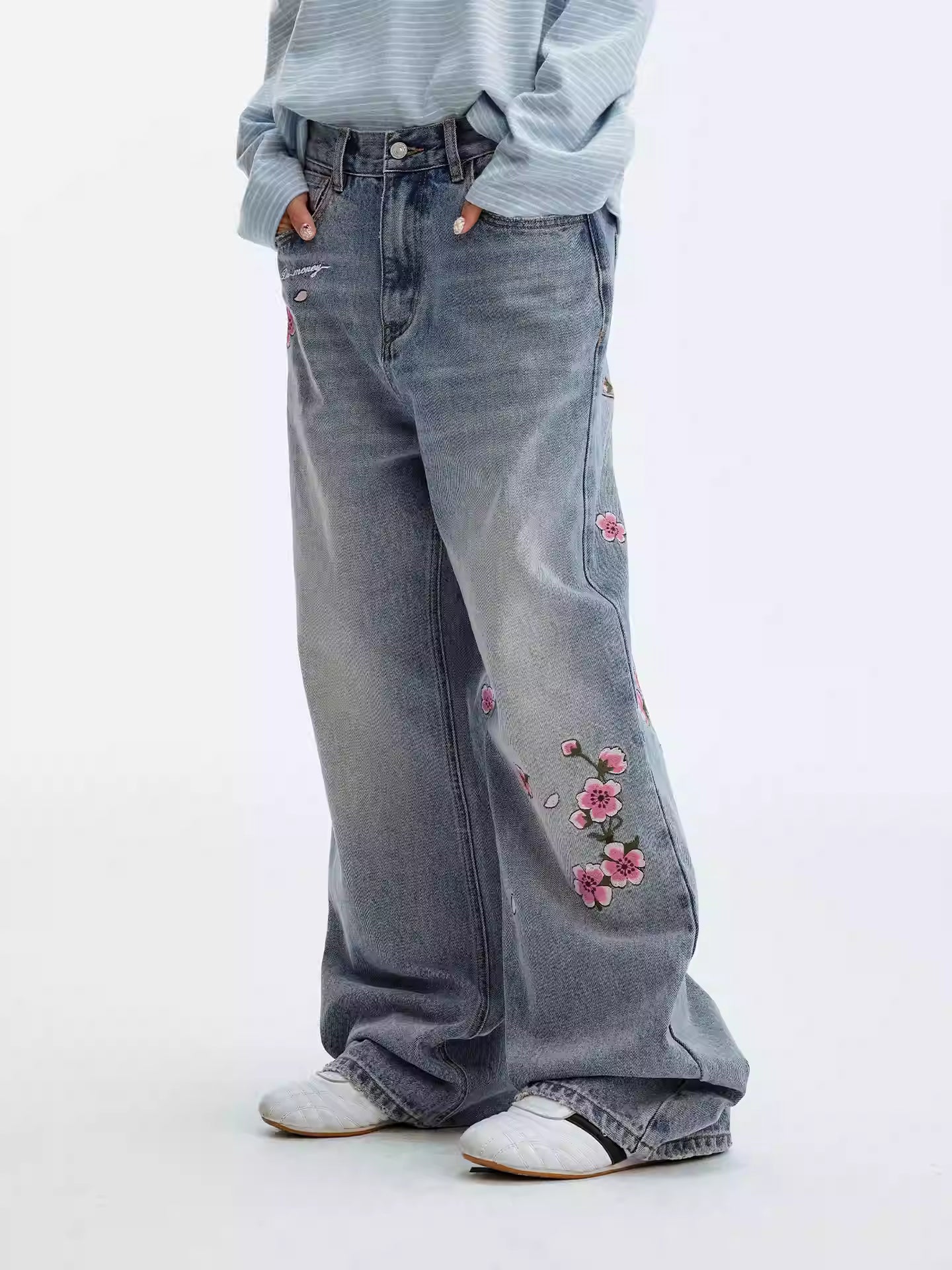 MEDM Denim Baggy Japan flowers jeans